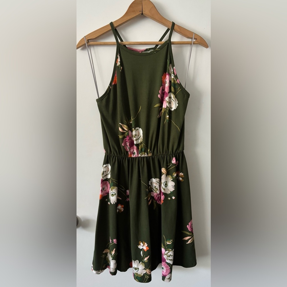 French Grey Floral Dress